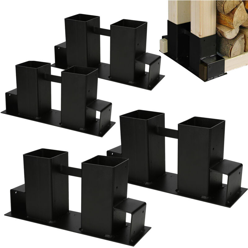 foto del prodotto jopassy swanew supporto per accatastare la legna da ardere nero 4x