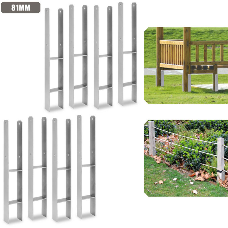 foto del prodotto jopassy swanew supporto per palo h per carport recinzioni supporto per palo in h supporto da incasso 81mm 8 pezzi