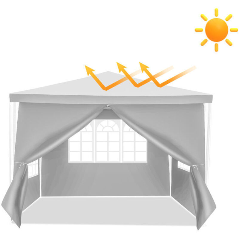 foto del prodotto jopassy swanew tenda da giardino per feste con pareti laterali 3x3m bianco