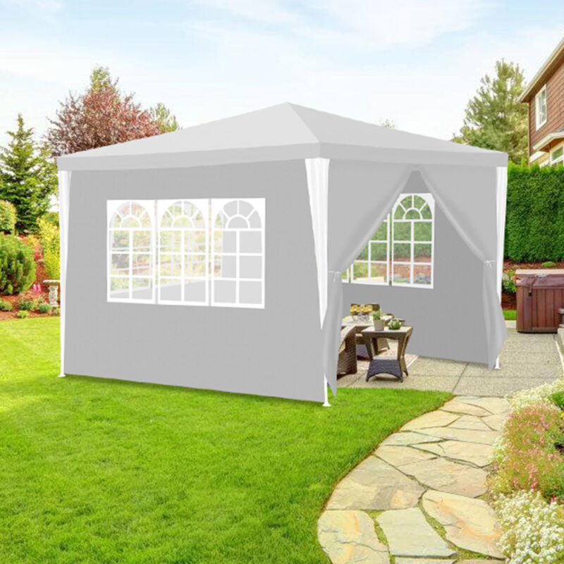 foto del prodotto jopassy swanew tenda o pergolato tenda per ricevimenti con pannelli laterali rimovibili grande bianco 3x3m