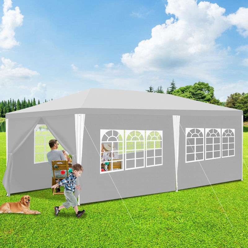 foto del prodotto jopassy swanew tenda o pergolato tenda per ricevimenti con pannelli laterali rimovibili grande bianco 3x6m