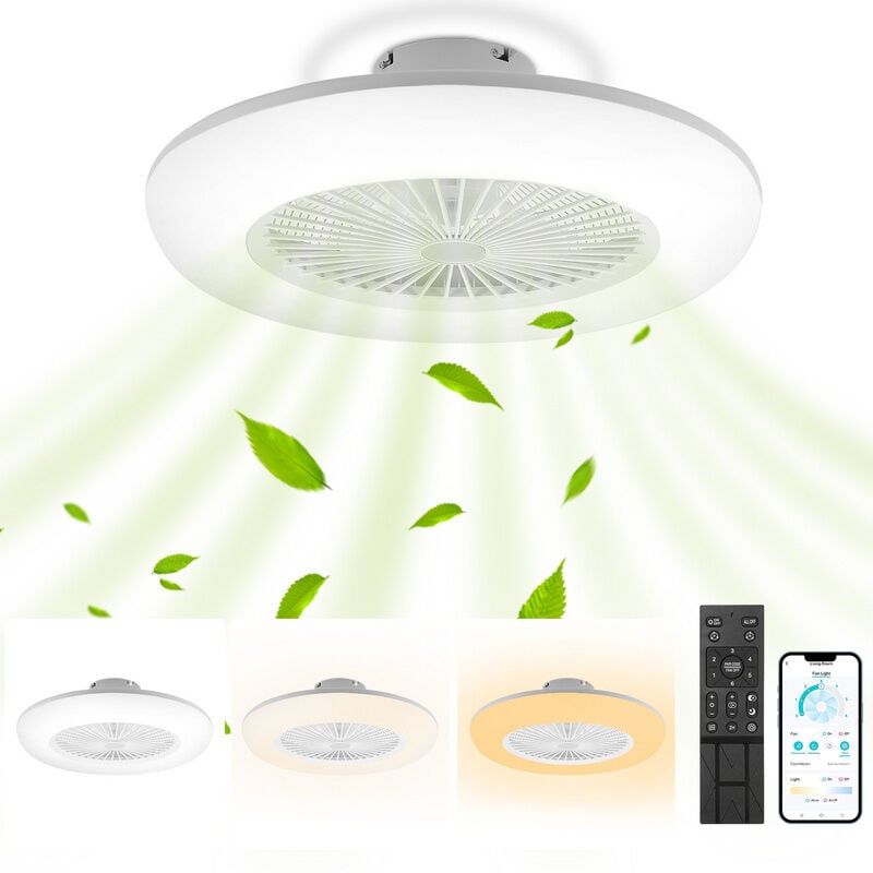 foto del prodotto jopassy swanew ventilatore a soffitto led con illuminazione e telecomando ventilatore dimmerabile 80w