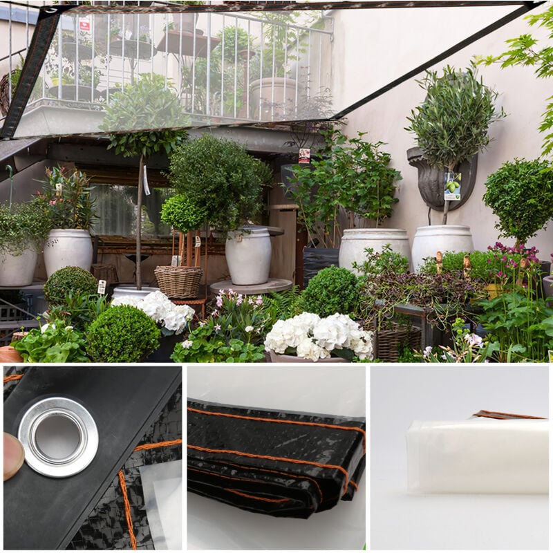 foto del prodotto jopassy telone trasparente 300 x 600 cm protezione esterna impermeabile per la copertura di serre e giardini a terrazza