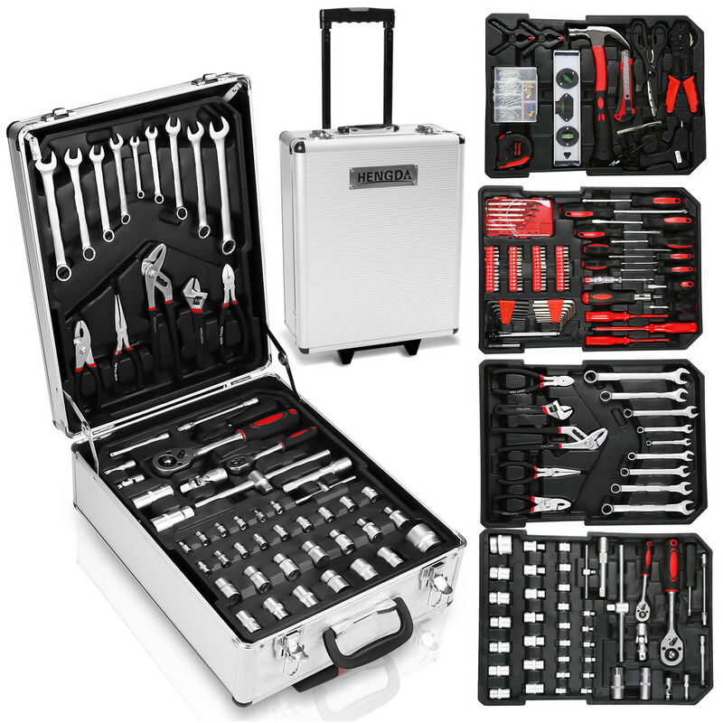 foto del prodotto jopassy valigetta porta attrezzi set di attrezzi con coltello universale valigetta con ruote set 1031 pz.