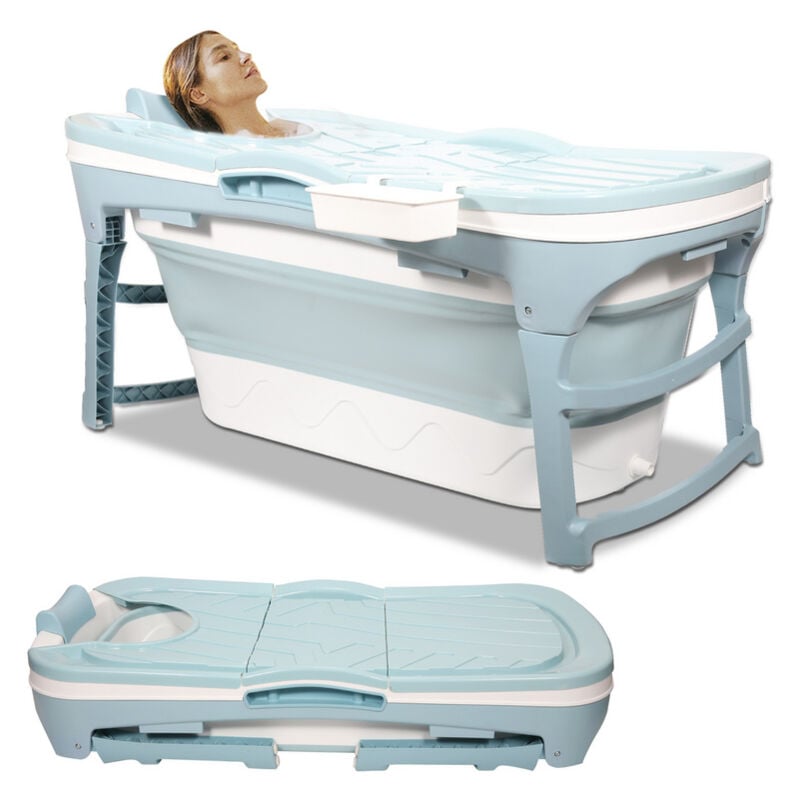 foto del prodotto jopassy vasca da bagno pieghevole per il bagno, vasca da bagno portatile per adulti, vasca pieghevole con copertura per la doccia, lunghezza 118 cm.