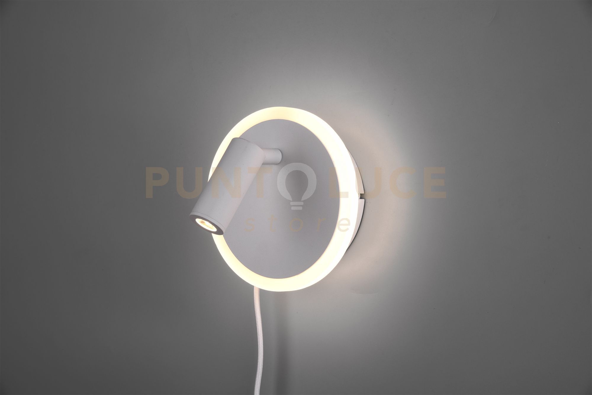 foto del prodotto jordan applique led 2w 200lm, 3000k 5w550lm, 3000k bianca doppia illuminazione con accensione separata d. 15cm