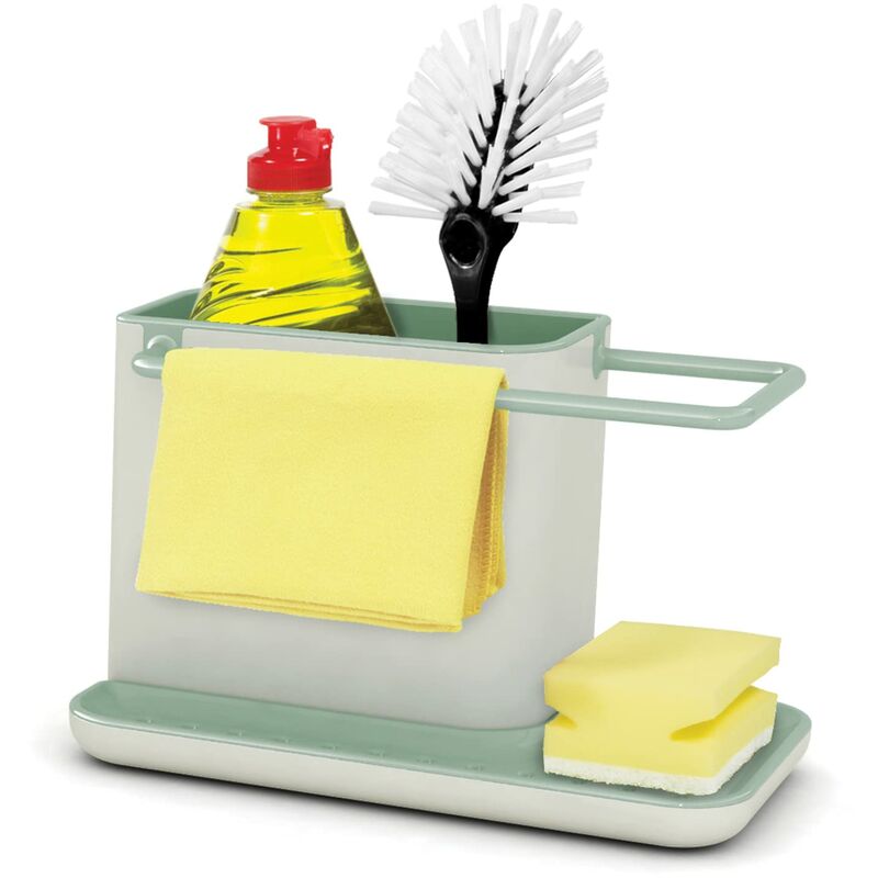 foto del prodotto joseph joseph caddy organizzatore per il lavello della cucina con supporto per spugne e appendiabiti pietra salvia