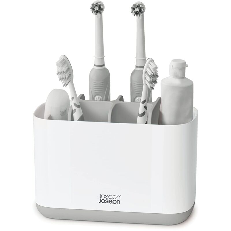 foto del prodotto joseph joseph easystore porta spazzolino, dentifricio e filo interdentale, compatibile con spazzolini elettrici e tradizionali, 6 scomparti,