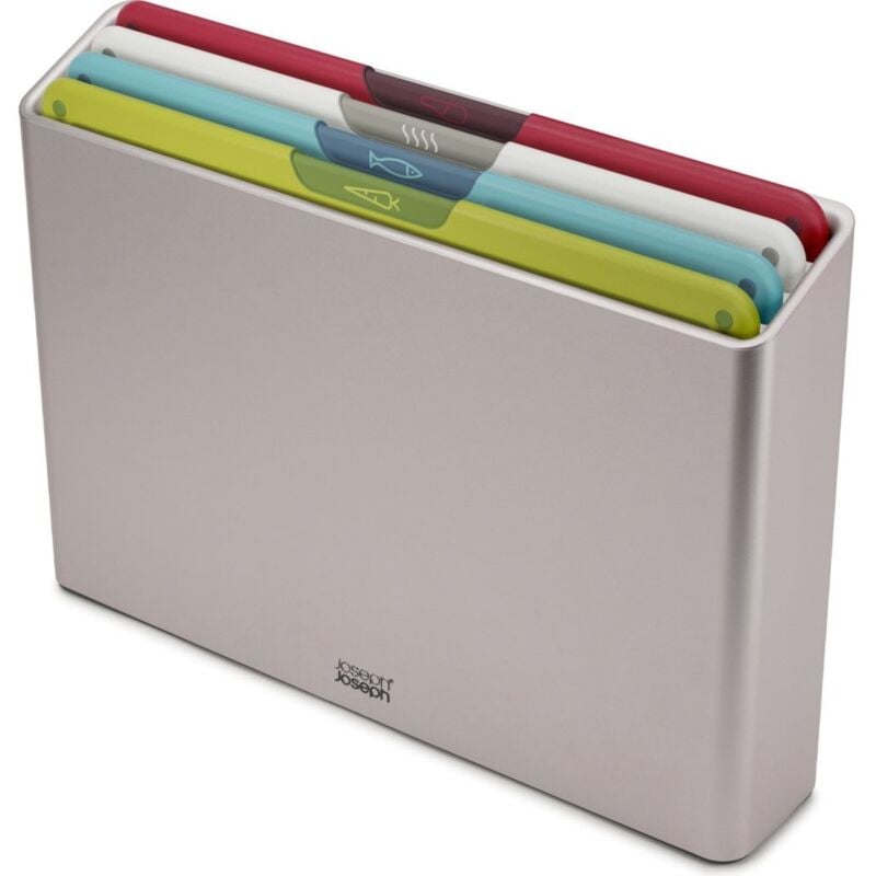 foto del prodotto joseph joseph - folio icon - set di taglieri antiscivolo a colori con custodia, 4 pezzi, grande, multicolore