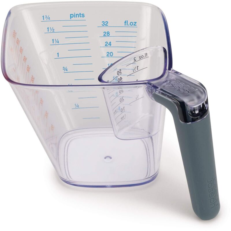 foto del prodotto joseph joseph joseph joseph align set di 2 misurini angolati facili da leggere, scala graduata, trasparenti, 1 x 1l e 1 x 50ml