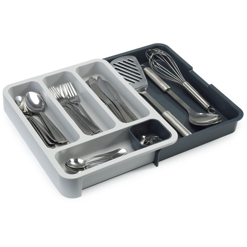 foto del prodotto joseph joseph joseph joseph drawerstore vassoio portaposate espandibile, organizer per cassetti, organizzazione della cucina, grigio