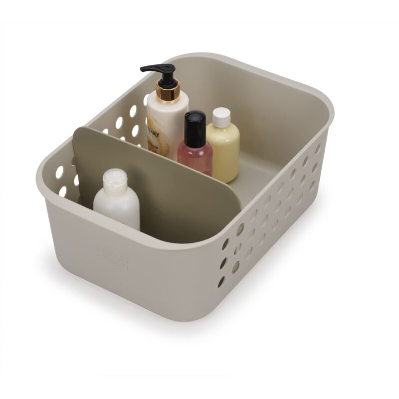 foto del prodotto joseph joseph joseph joseph easystore cestino organizzatore portaoggetti per accessori bagno con divisorio mobile grande, beige