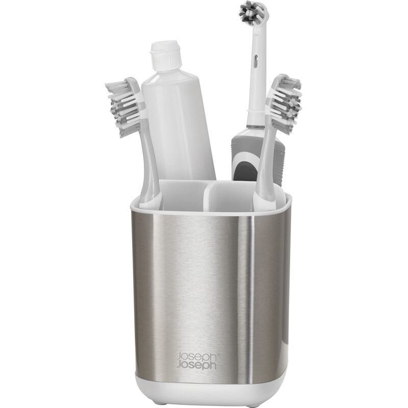 foto del prodotto joseph joseph joseph joseph easystore porta spazzolino e dentifricio, compatibile con spazzolini elettrici e tradizionali, 3 scomparti,