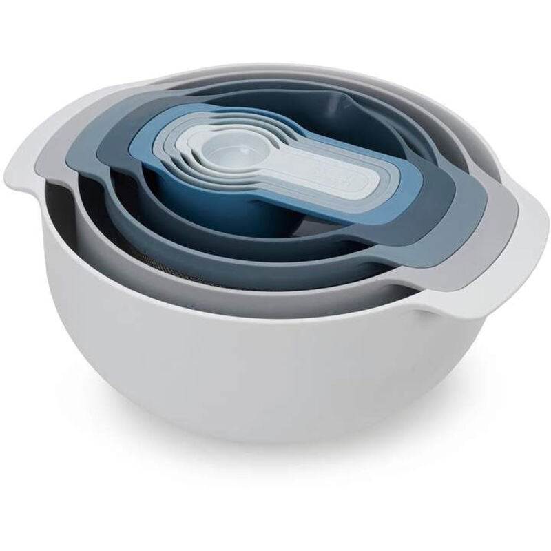 foto del prodotto joseph joseph nest 9 plus - set de cucina compatta de 9 utensili - cielo ciotole impilabili, colino e misurini, design ergonomico e salvaspazio de