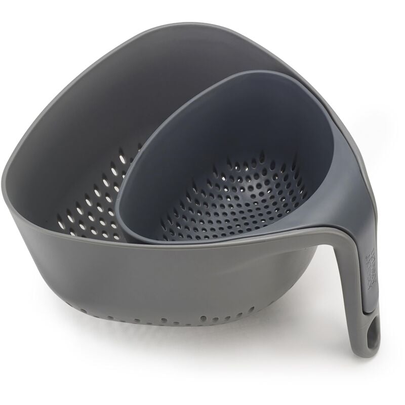 foto del prodotto joseph joseph nest set di 2 colini, colino per alimenti, salvaspazio, impilabile grigio