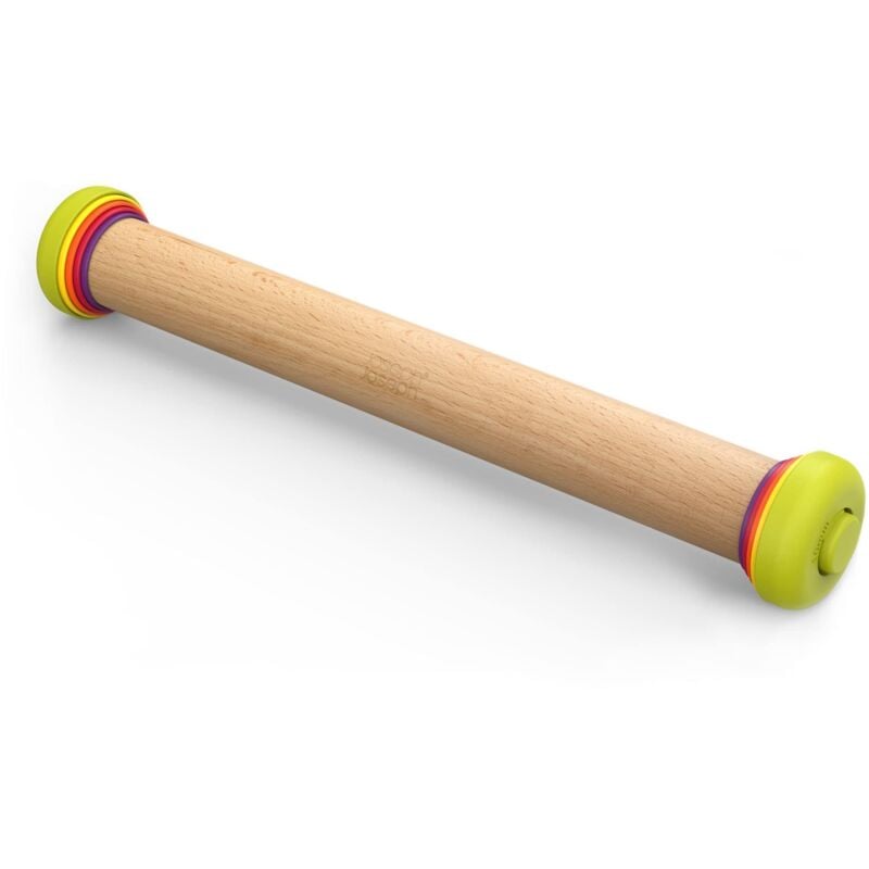 foto del prodotto joseph joseph precisionpin - mattarello in legno di faggio, mattarello regolabile con precisione, diversi spessori, accessori da forno per pizza,