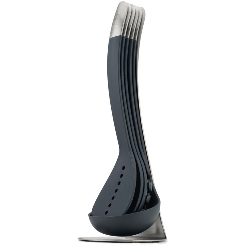 foto del prodotto joseph joseph set di 5 utensili nest con supporto magnetico, organizzazione della cucina compatta, lavabile in lavastoviglie, nero acciaio