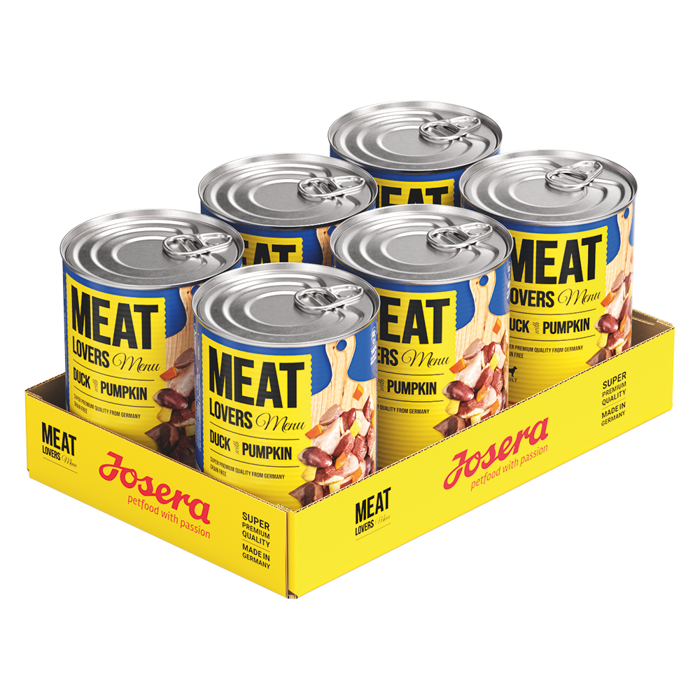 foto del prodotto josera meatlovers men 6 x 400 g alimento umido per cani anatra e zucca