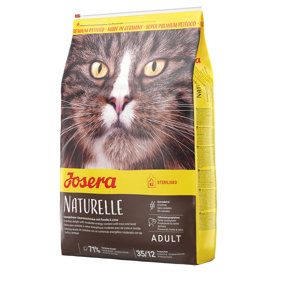 foto del prodotto josera naturelle con pollame e trota crocchette per gatto 10 kg