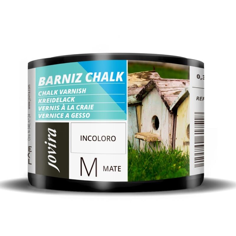 foto del prodotto jovira pinturas 375 ml finitura per chalk paint trasparente. vernice a gesso opaca a base d acqua. 375 millilitri, vernice chalk 