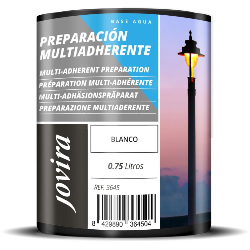 foto del prodotto jovira pinturas fondo multiaderente opaco a base d acqua. primer per superfici difficili zincate, acciaio, alluminio, pvc rigido, legno, ecc. .