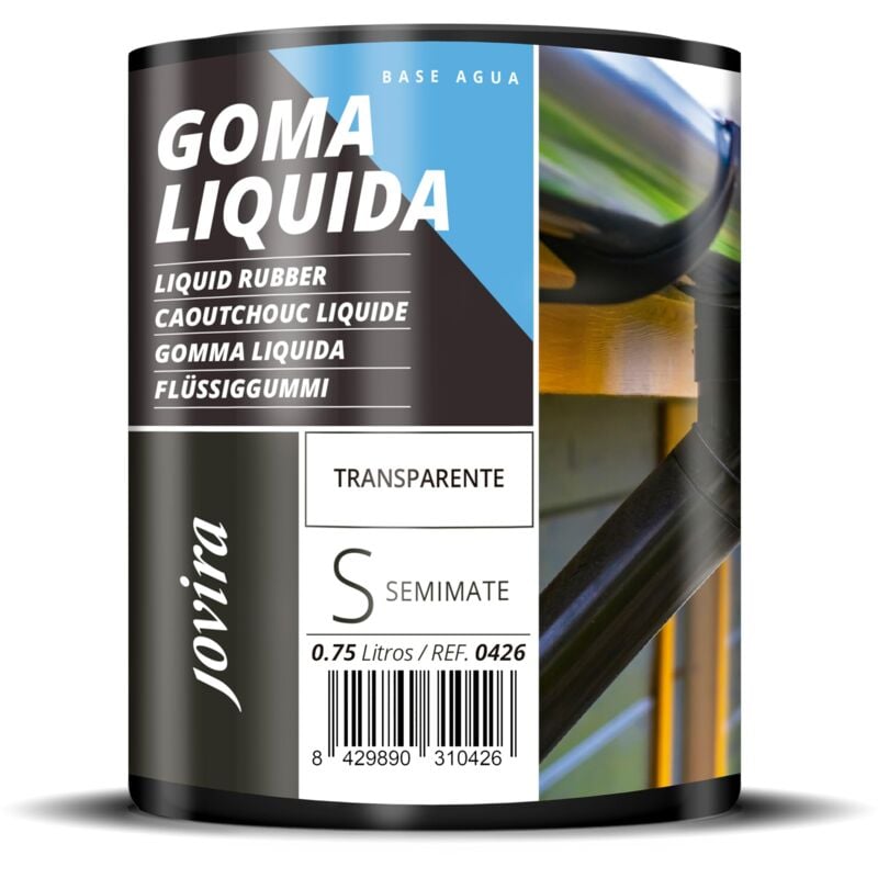foto del prodotto jovira pinturas gomma liquida all acqua, impermeabilizzante speciale per sigillare, proteggere e riparare. 750 mililitros, incolore 