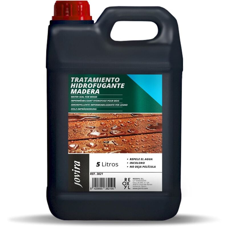 foto del prodotto jovira pinturas idrorepellente impermeabilizzante per legno. liquido protettivo idrorepellente per legno. 5 litres . c 14