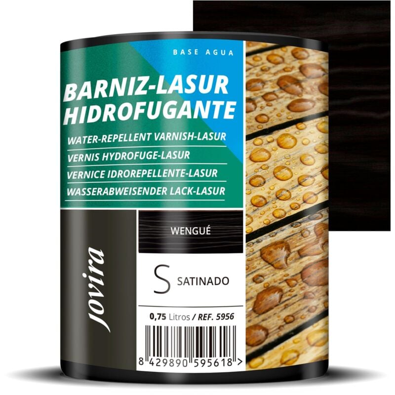 foto del prodotto jovira pinturas - impregnante legno, (750 ml wengue), lasur idrorepellente protettivo satinato all'acqua protegge, decora e impreziosisce tutti i tipi di legno. (750 millilitri, wengue) d-12
