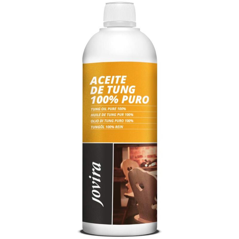foto del prodotto jovira pinturas - olio di tung (100% puro). adatto per trattare il legno, proteggendolo dal sole e dalla pioggia. impedisce l'ingresso dell'umidità (500 mililitros, incolore)
