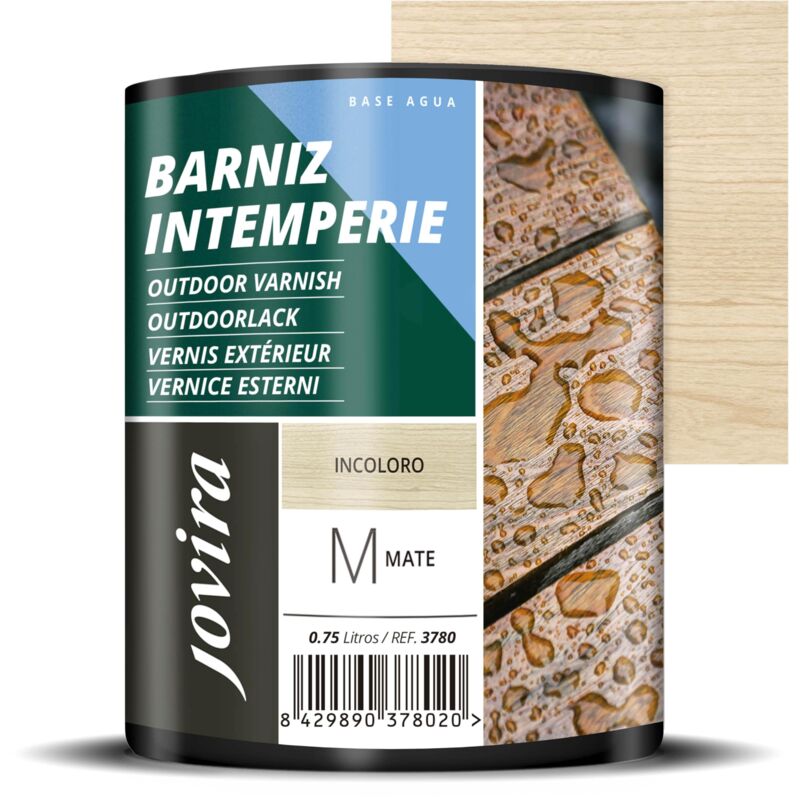 foto del prodotto jovira pinturas vernice esterni impermeabile per la cura e la decorazione di legni esterni 750 mililitri, opaco 