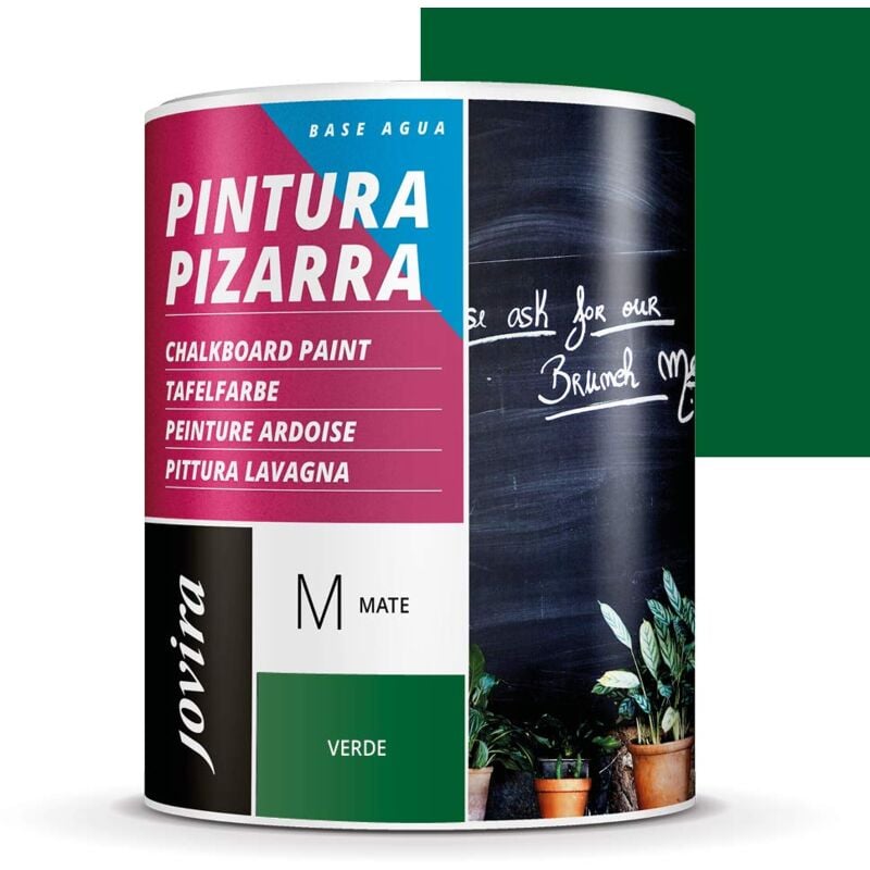 foto del prodotto jovira pinturas - vernice lavagna. per dipingere, disegnare e scrivere con il gesso sulle pareti. 750 millilitri, verde
