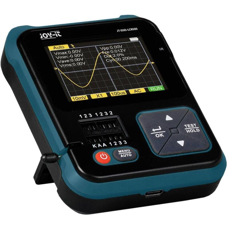 foto del prodotto joy it dso lcr500 oscilloscopio, generatore di segnale 1 khz 100 khz triangolare, puls, quadra, sinuosidale