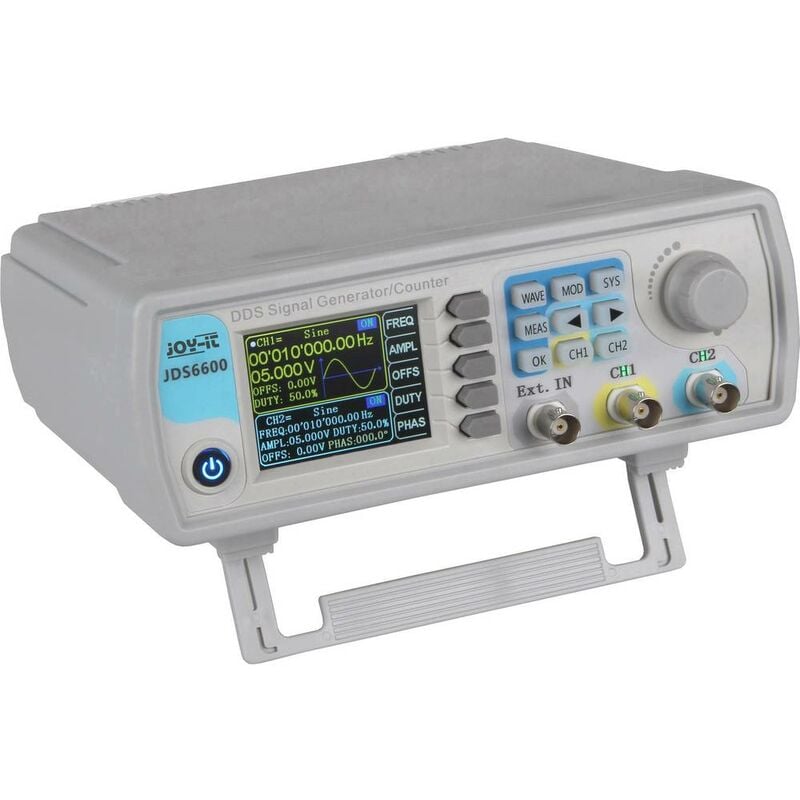 foto del prodotto joy it jds6600 generatore di funzioni 0 hz 60 mhz 2 canali sinuosidale, triangolare, quadra, puls, rumore, curva di l
