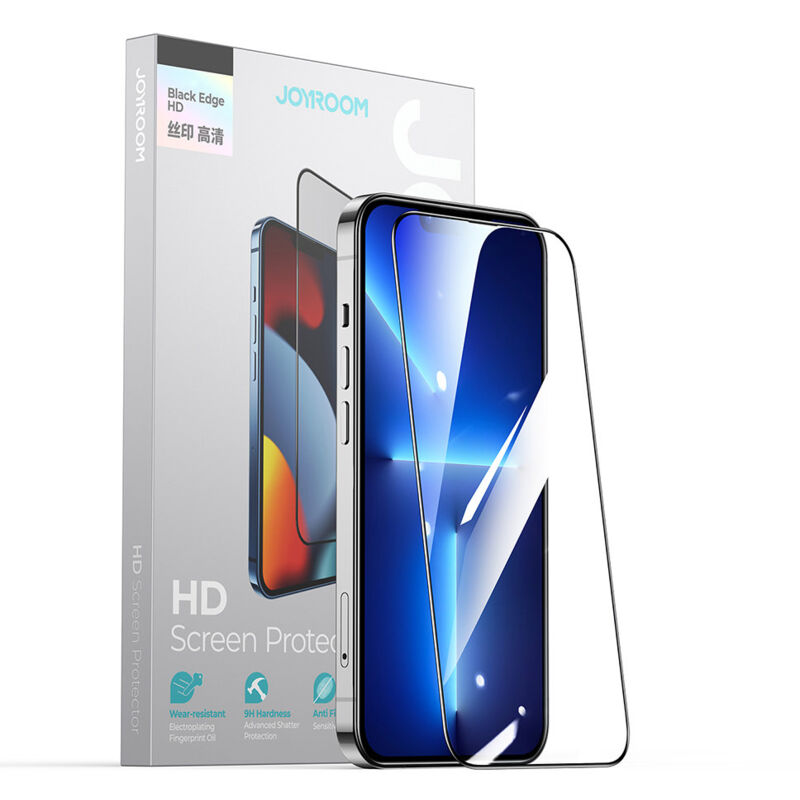 foto del prodotto joyroom knight 25d tg vetro temperato per iphone 14 plus schermo intero con cornice trasparente jrh03