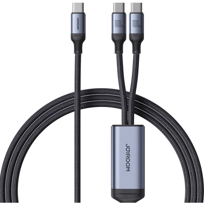 foto del prodotto joyroom speedy series s a21 2in1 usb c cavo usb c usb c 100w 1,5m nero