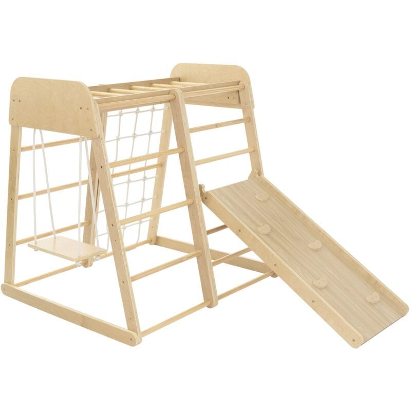 foto del prodotto joyz 6in1 set di strutture per arrampicata da interno con scale tavola per l arrampicata e lo scorrimento barre per le scimmie altalena triangolo