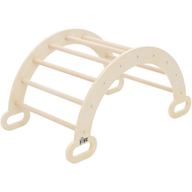 foto del prodotto joyz arco da arrampicata per bambini naturale 89x52x45,5 cm altalena ad arco in legno struttura da arrampicata per interni per bimbi e ragazzi dai