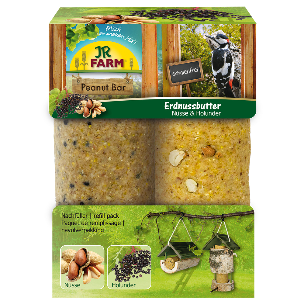 foto del prodotto jr farm garden peanut bar torre di arachidi incl. ricarica ricarica 2 barrette da 350 g peanut bar noci sambuco