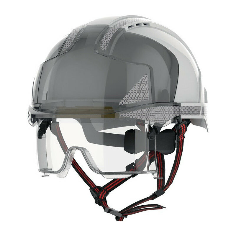 foto del prodotto jsp evo vistalens dualswitch white abs fumato industrial escalation helmet