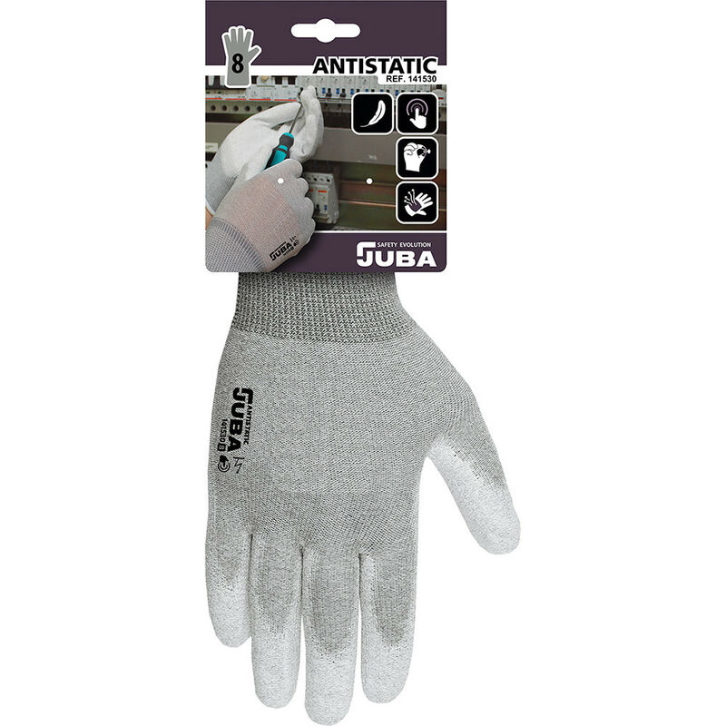 foto del prodotto juba guanto antistatico nylon e fibra di carbonio 9 taglia 9 fralatn grigio fralatn sicurezza tr