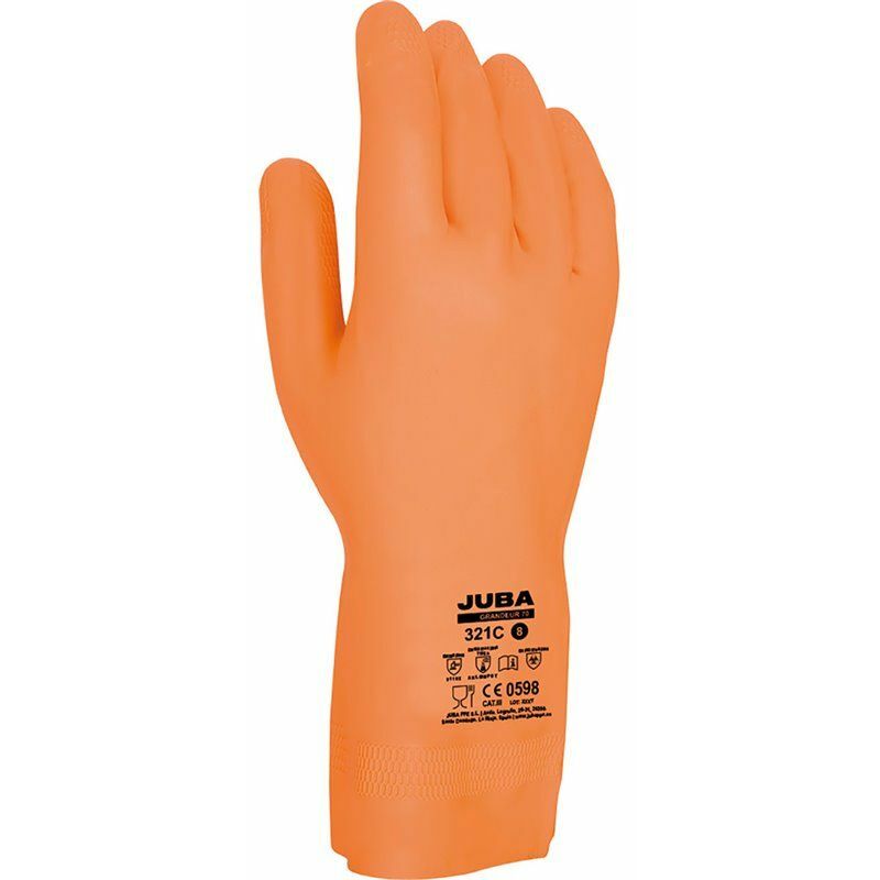 foto del prodotto juba guanto da lavoro arancione in lattice neoprene taglia 7