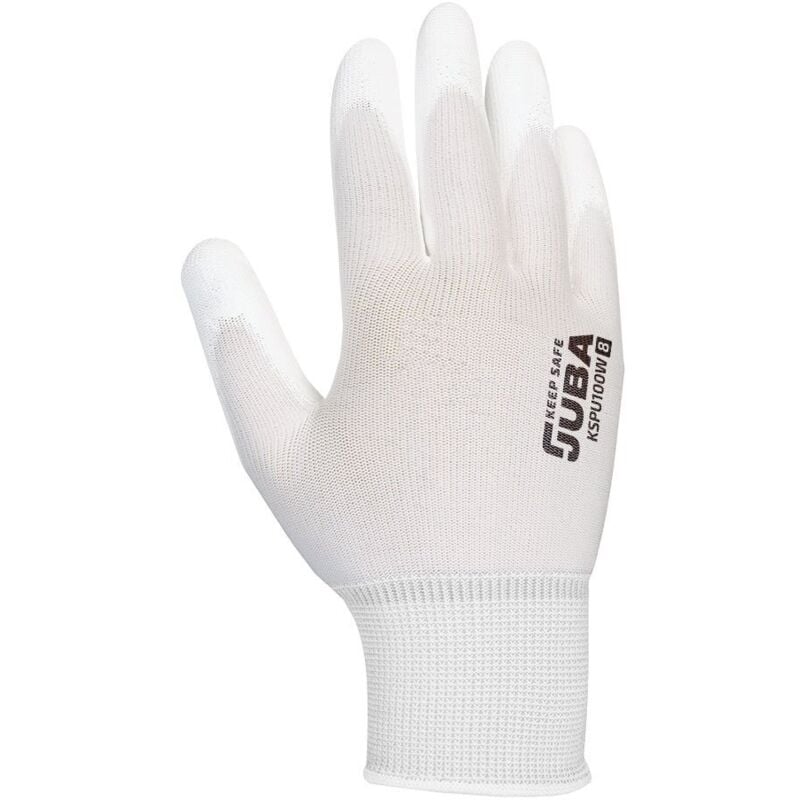 foto del prodotto juba - guanto keep safe con dorso in polietilene e palmo in poliuretano taglia 6 bianco