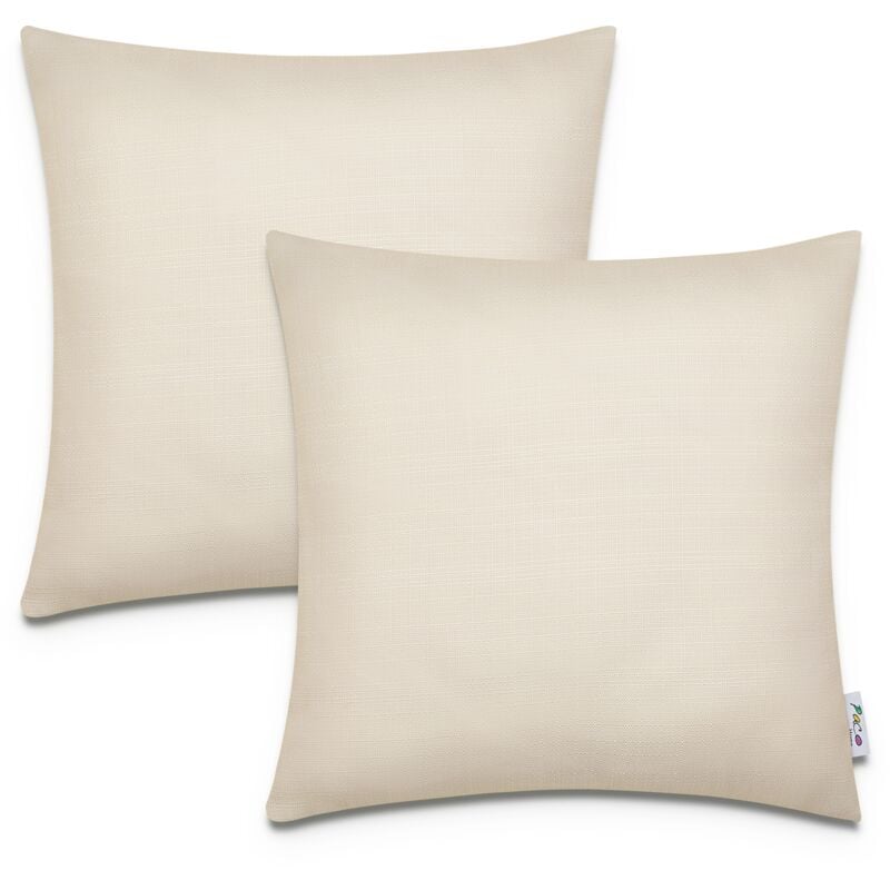 foto del prodotto juego 2 fundas coj n 45x45 decorativo rayas interior exterior decoraci n 2pcs set, crema paco home