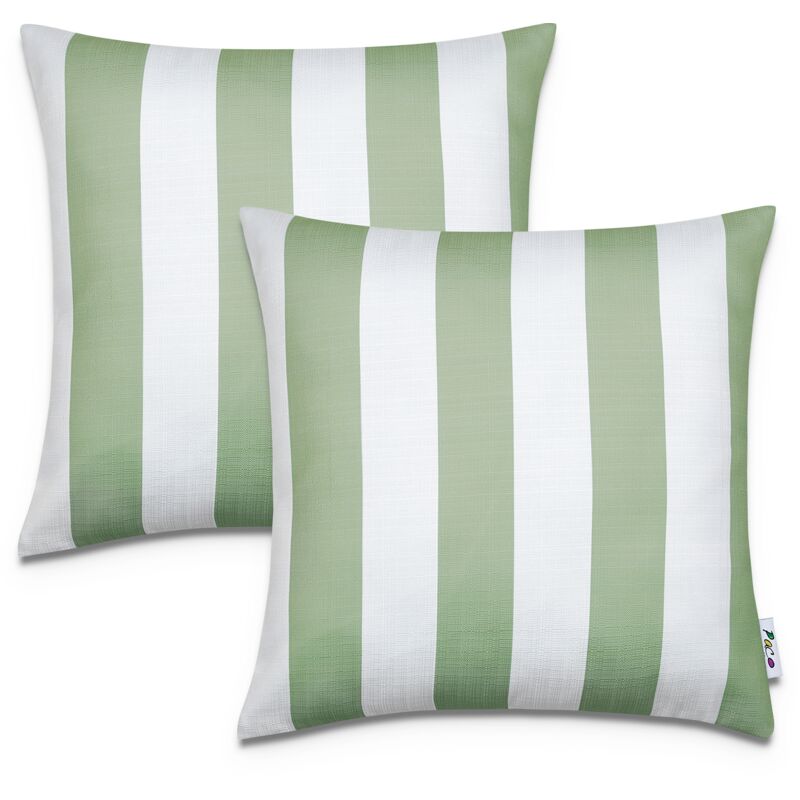 foto del prodotto juego 2 fundas coj n 45x45 decorativo rayas interior exterior decoraci n 2pcs set, gr n 1 de paco home