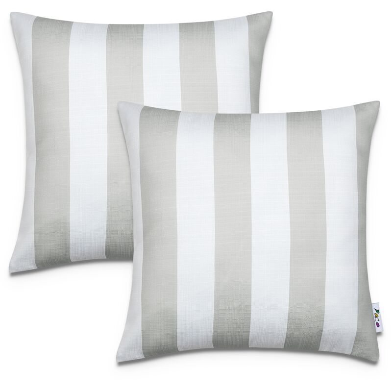 foto del prodotto juego 2 fundas coj n 45x45 decorativo rayas interior exterior decoraci n grigio 1, 2pcs set paco home
