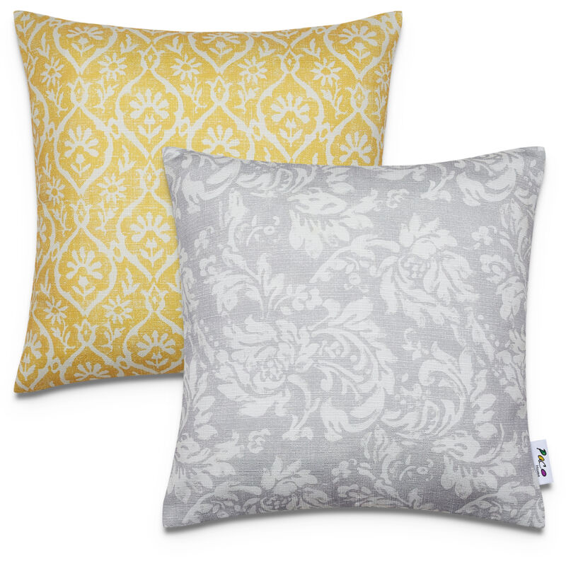 foto del prodotto juego 2 fundas coj n 45x45 decorativo rayas interior exterior decoraci n oro, 2pcs set paco home