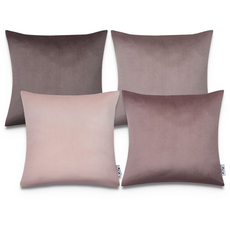 foto del prodotto juego 4 fundas terciopelo cojines decoraci n sal n funda sof 4pcs set, rosa de paco home