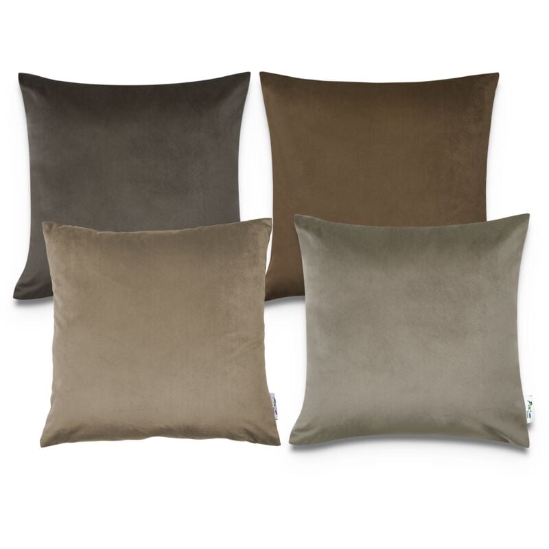 foto del prodotto juego 4 fundas terciopelo cojines decoraci n sal n funda sof 4pcs-set, taupe (de) - paco home