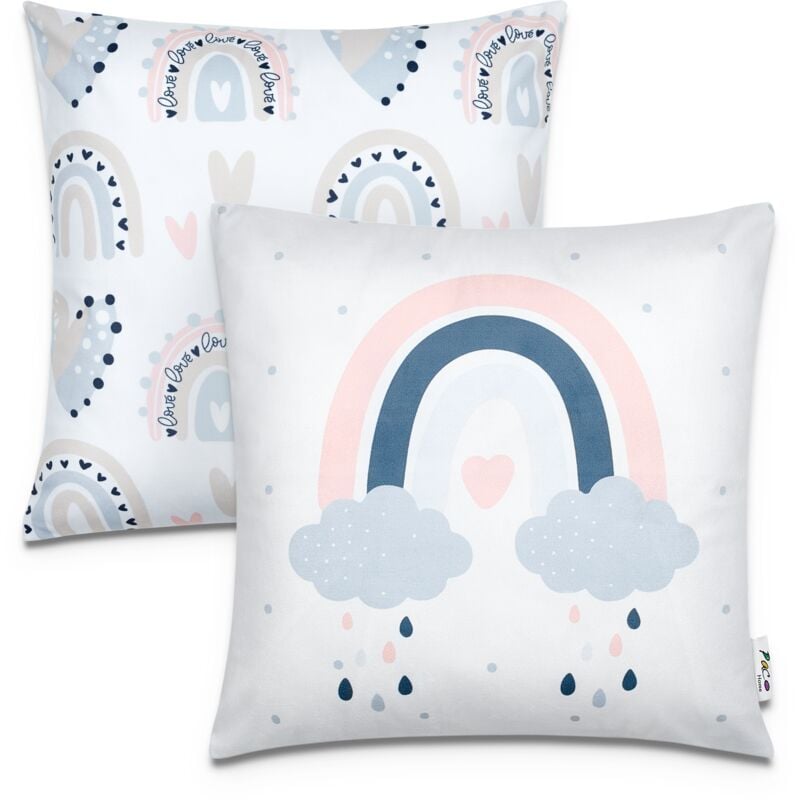 foto del prodotto juego de 2 fundas coj n 45x45 coj n funda coj n sof ni os diferentes motivos 2pcs set, bianco 1 paco home