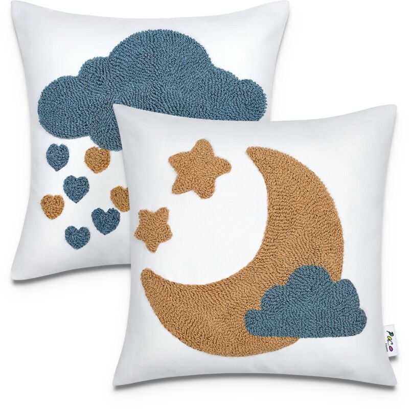 foto del prodotto juego de 2 fundas coj n 45x45 coj n funda coj n sof ni os diferentes motivos 2pcs set, mehrfarbig 4 de paco home